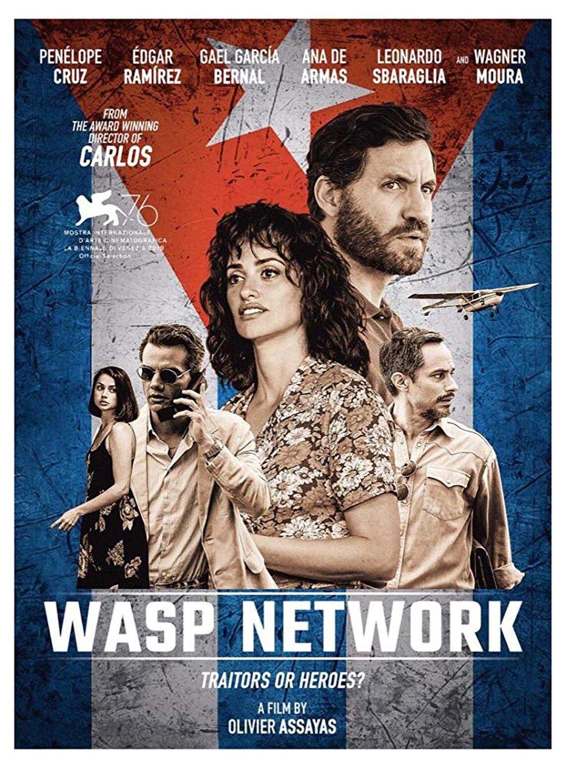 Cartel de la película Wasp Network, sobre los cinco espías cubanos que fueron condenados en Estados Unidos, dirigida por el director francés Olivier Assayas.
