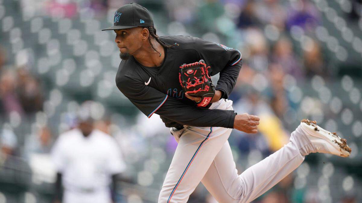 Edward Cabrera struck out nine over six scoreless innings against the Colorado Rockies in his first MLB start for the Miami Marlins in 2022.