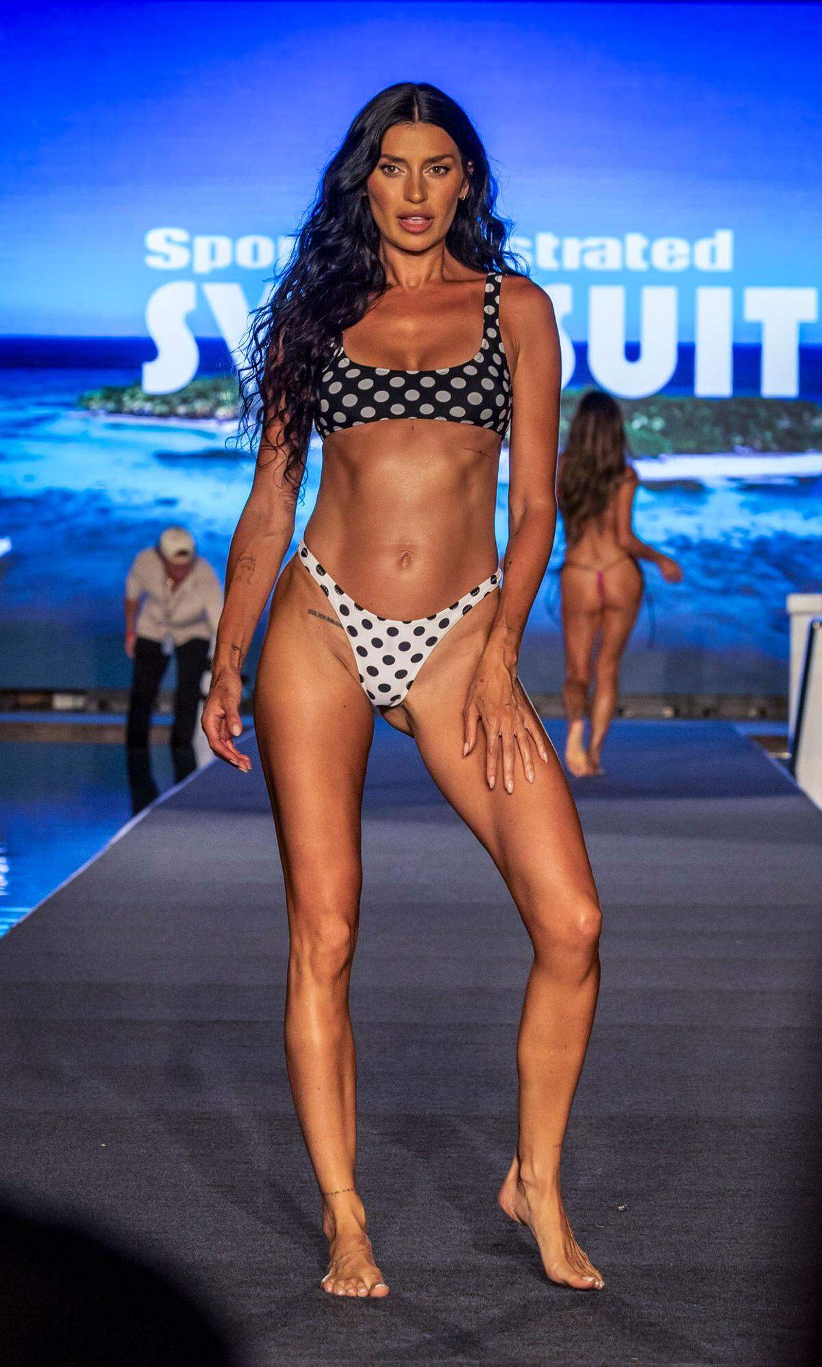 Model Nicole Williams English walks the Sports Illustrated Swimsuit Runway 2025 Show at the W South Beach, in Miami Beach, on Saturday May 31, 2025.