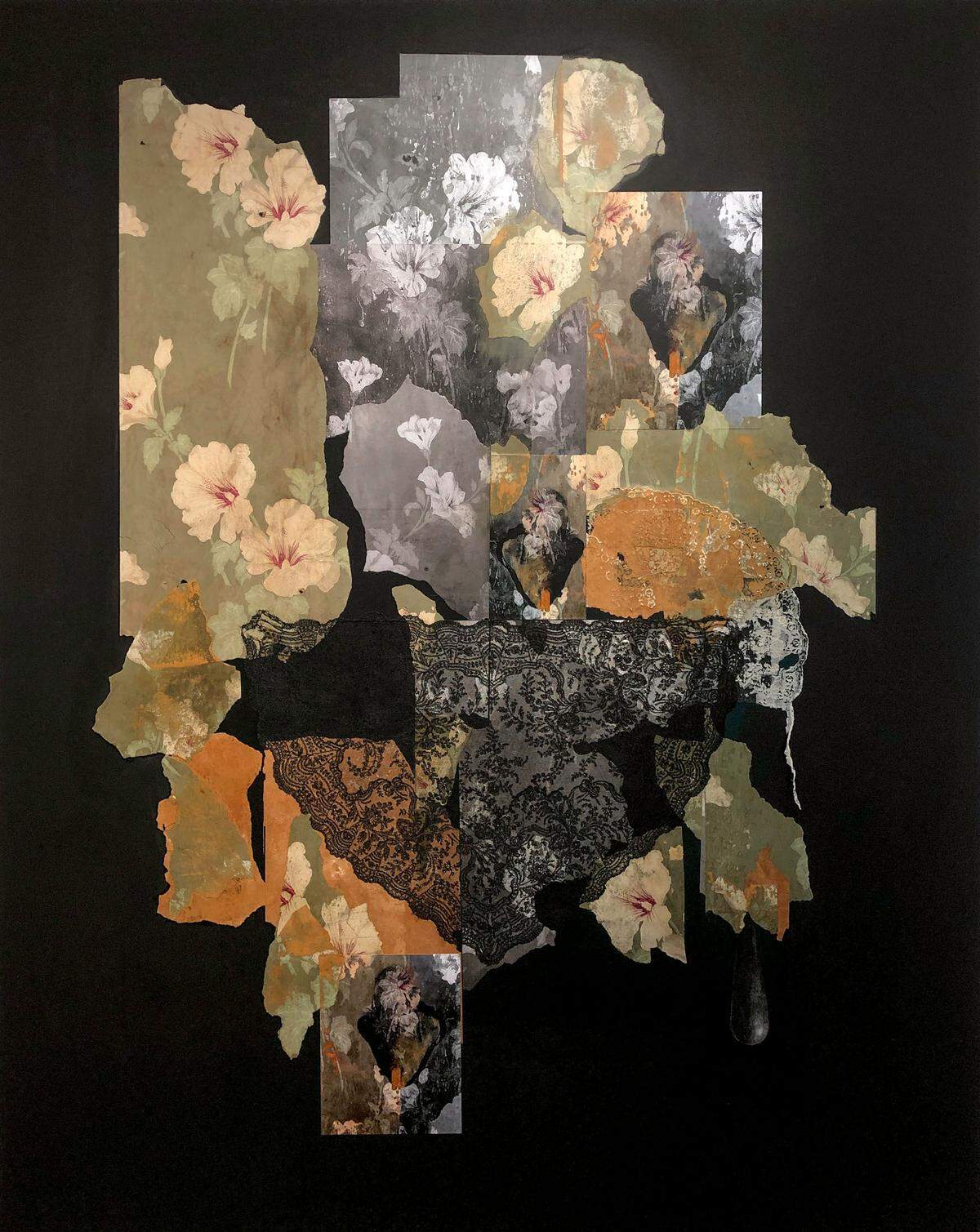 ‘Absence Revealed 006’, 2021, medio mixto sobre panel híbrido de madera, 79 x 63 pulgadas.&nbsp;