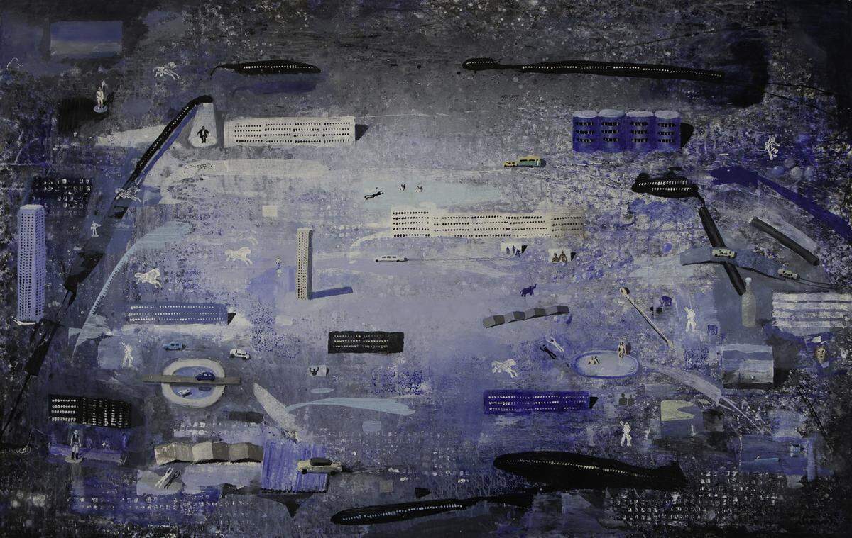 ‘Untitled’, 2021, de Ignacio Iturria, Acrílico sobre lienzo, 47.21 x 74.8 pulgadas.