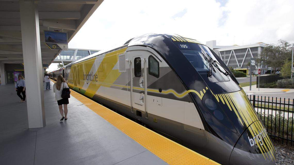A Brightline train at the station in Fort Lauderdale in January 2018. Phil Marchese, one of the leaders for the newly established Parkway Real Estate Services, served as Brightline’s director of leasing.
