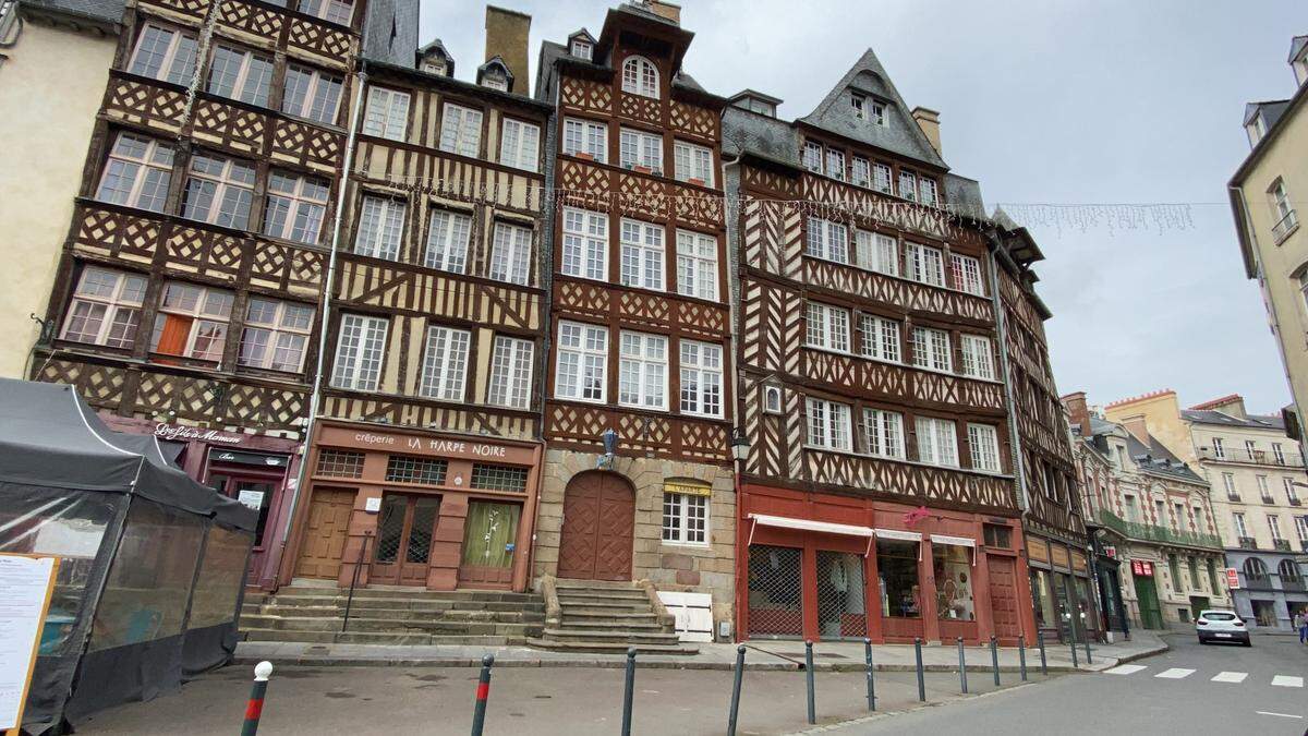 Casas con entramado de madera, en Rennes.