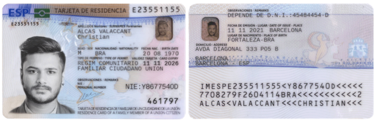 Tarjeta de residencia comunitaria.