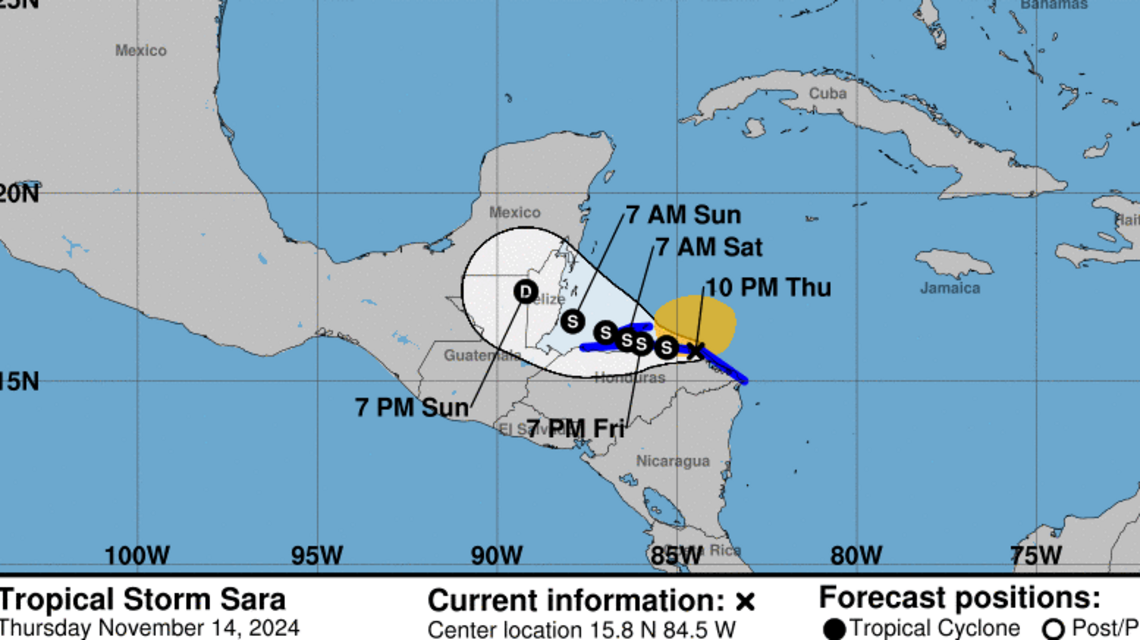 Tormenta Sara arroja lluvias torrenciales en Honduras. ¿Qué pronostican para Florida?