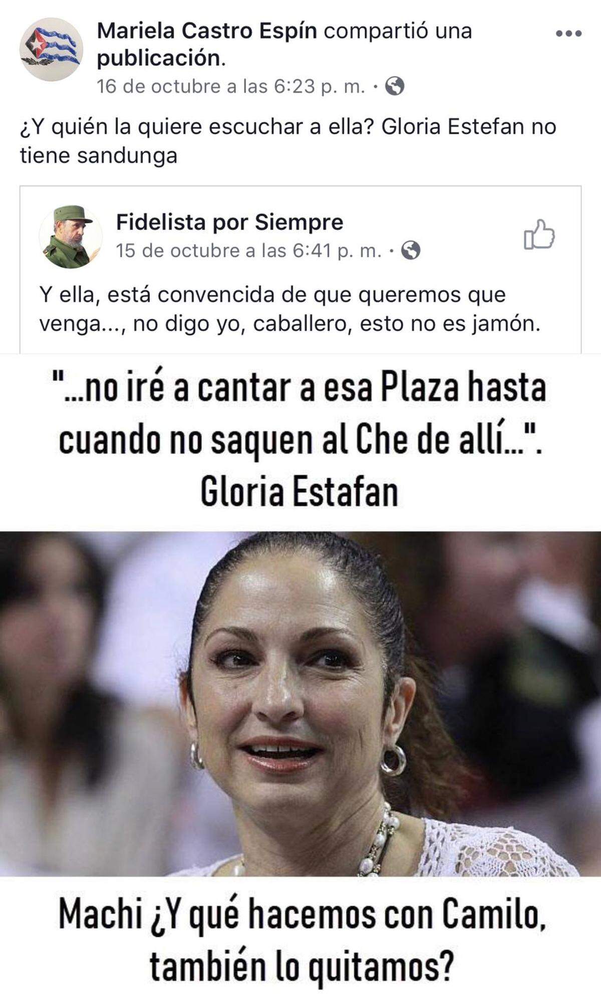 Captura de pantalla de la publicación de Mariela Castro en Facebook.