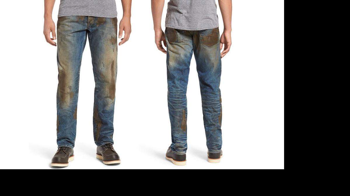 La puesta en venta en línea de los jeans con barro de mentira hizo las delicias de los internautas.