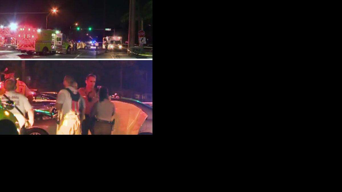 El accidente ocurrió el jueves por la noche en la zona de la calle 103 y la avenida 32ª del del noroeste. Cortesía CBS4
