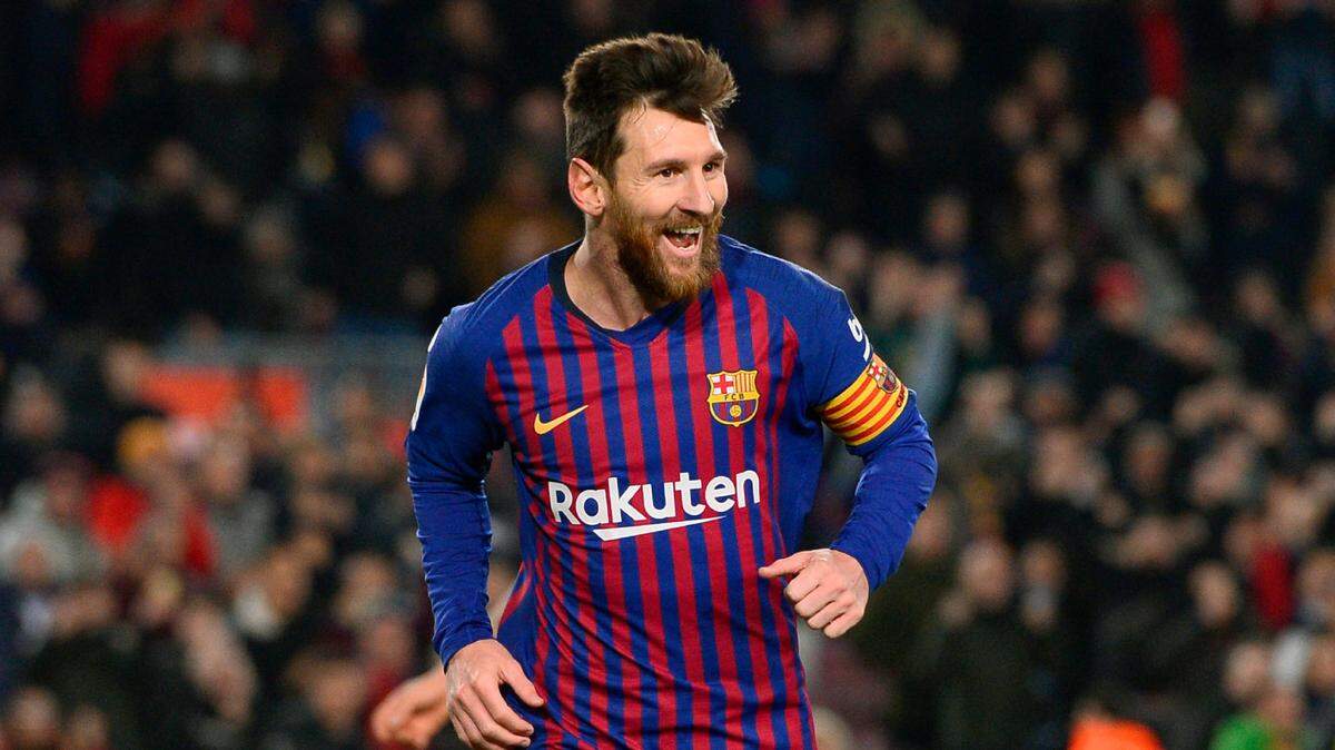 Lionel Messi celebra tras anotar un gol para Barcelona que derrotó 3-1 al Leganés, el 20 de enero de 2019.
