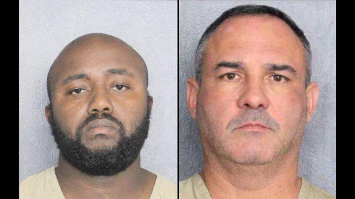 Dos casos separados de violencia doméstica resultaron en el encarcelamiento del agente del Sheriff de Broward, Randall Saintilus (izquierda), y del teniente de la Policía de Hollywood, Osvaldo Pérez (derecha)