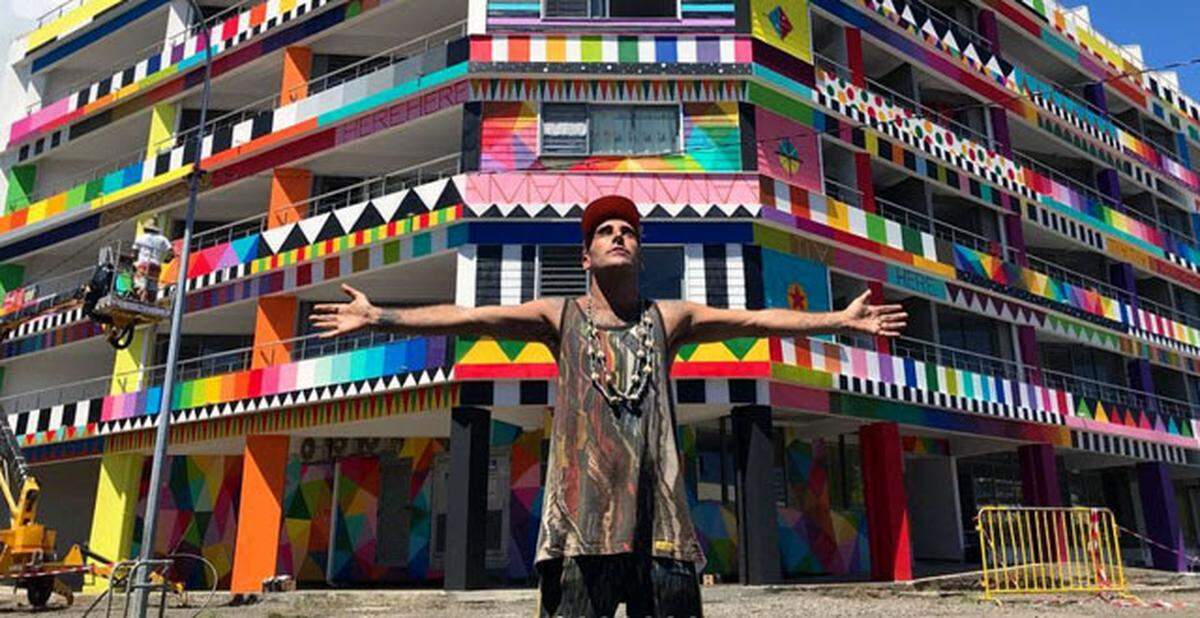 Oliver Cole Gallery con Okuda San Miguel, uno de los artistas urbanos más reconocidos del mundo por su estilo surrealista pop.