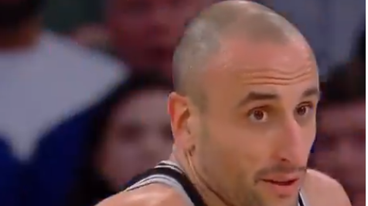 Manu Ginóbili anotó 12 puntos con los Spurs ante los Knicks, incluyendo una canasta que necesitó la revisión de los árbitros.