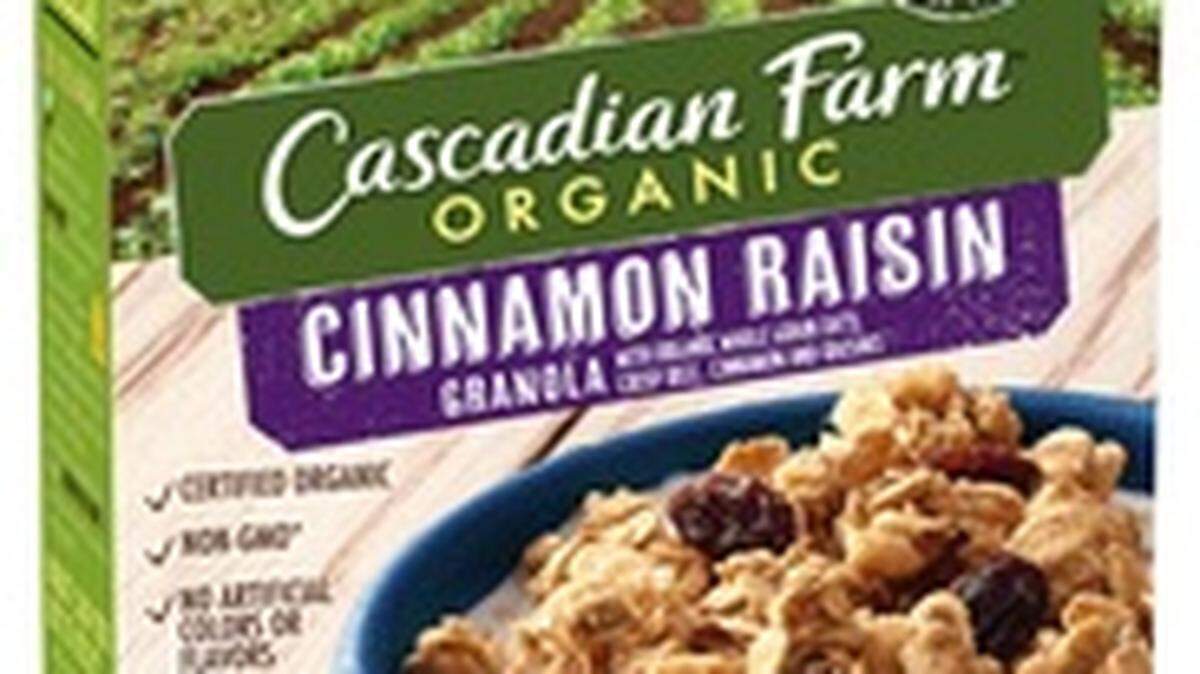 La compañía General Mills ordenó recoger las cajas de Cascadian Farm Organic Cinnamon Raisin Granola producidas el 15 y el 16 de julio.