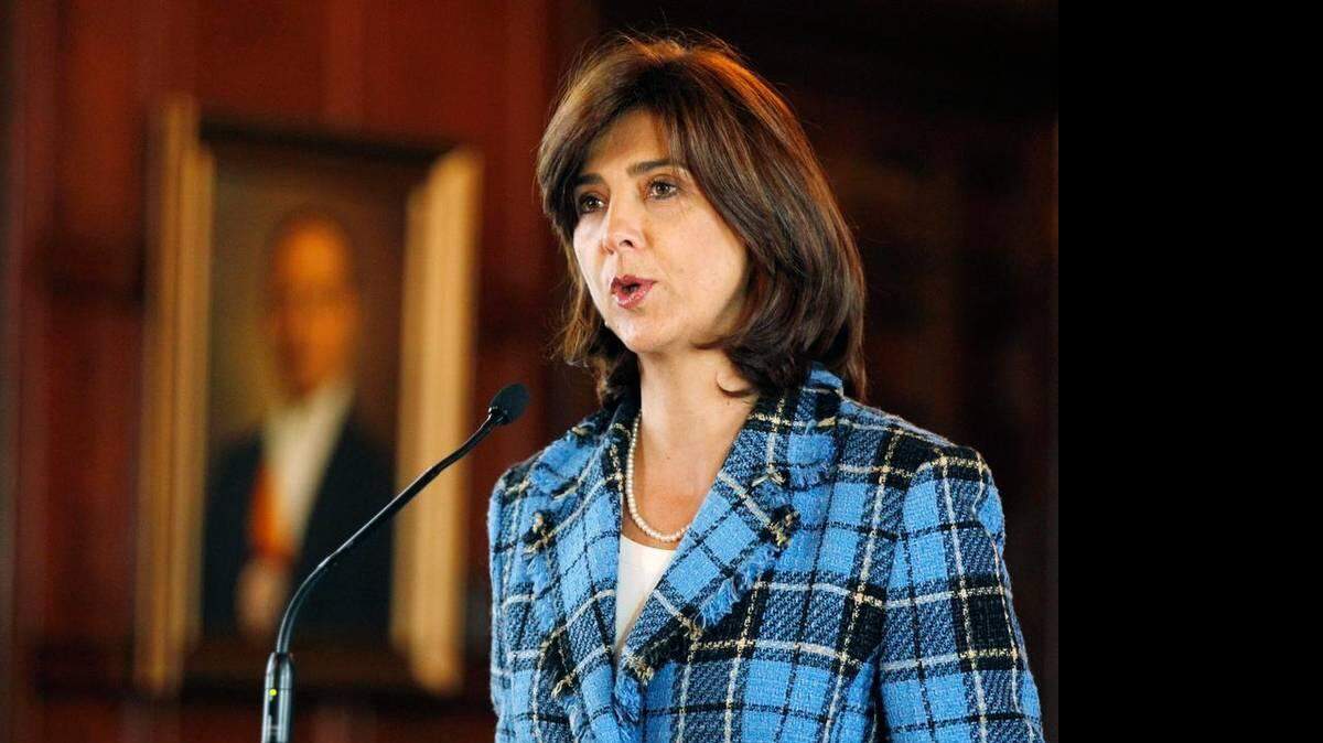 La canciller de Colombia, María Ángela Holguín, habla durante una conferencia de prensa en Bogotá, Colombia, en el 2012. 