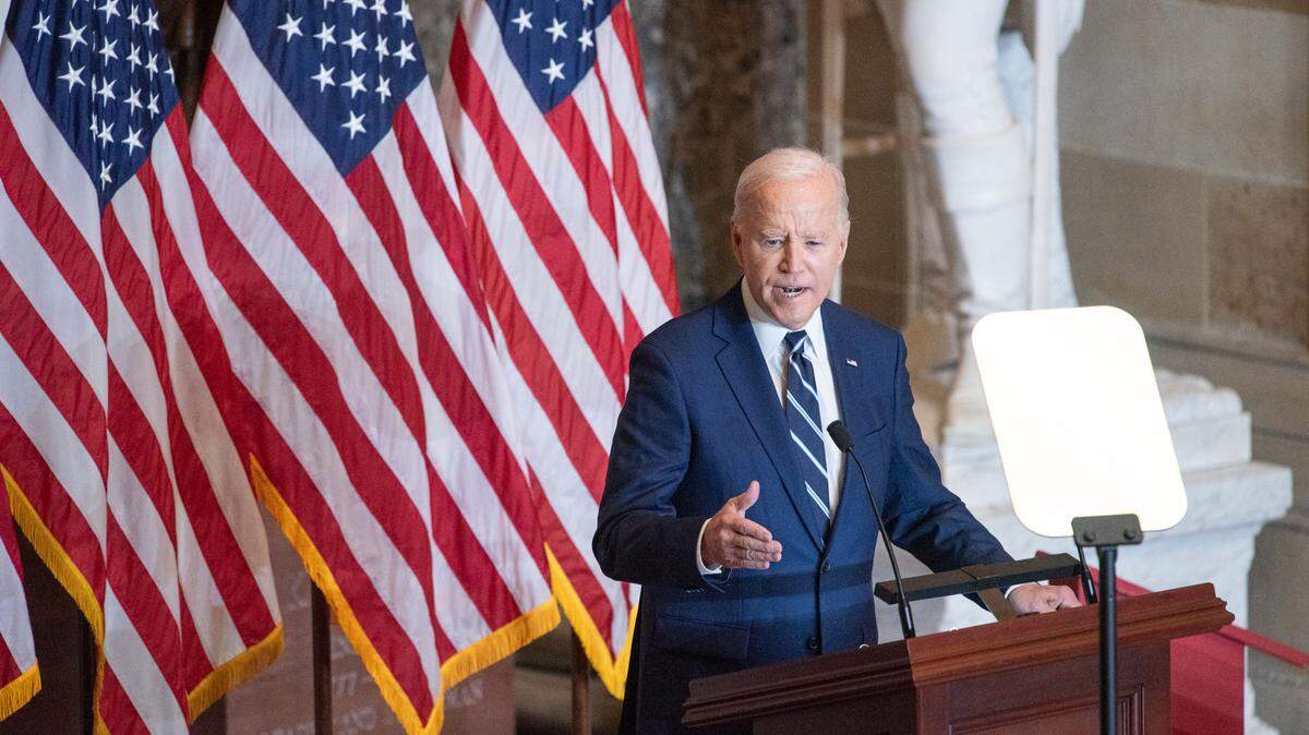 El presidente Joe Biden da un discurso durante el evento de celebrar la unidad nacional a través de una oración, el jueves 1 de febrero de 2024, en El Capitolio de Washington, D.C.
