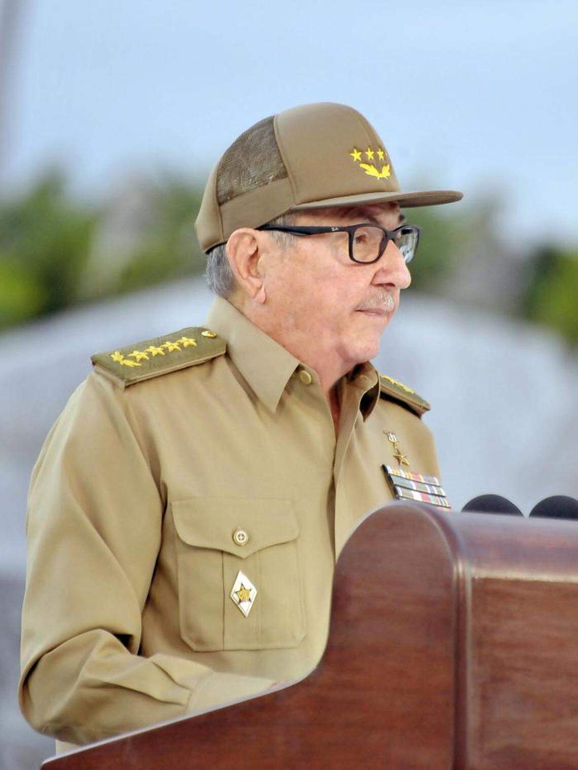 Raúl Castro durante su discurso en Santiago de Cuba.