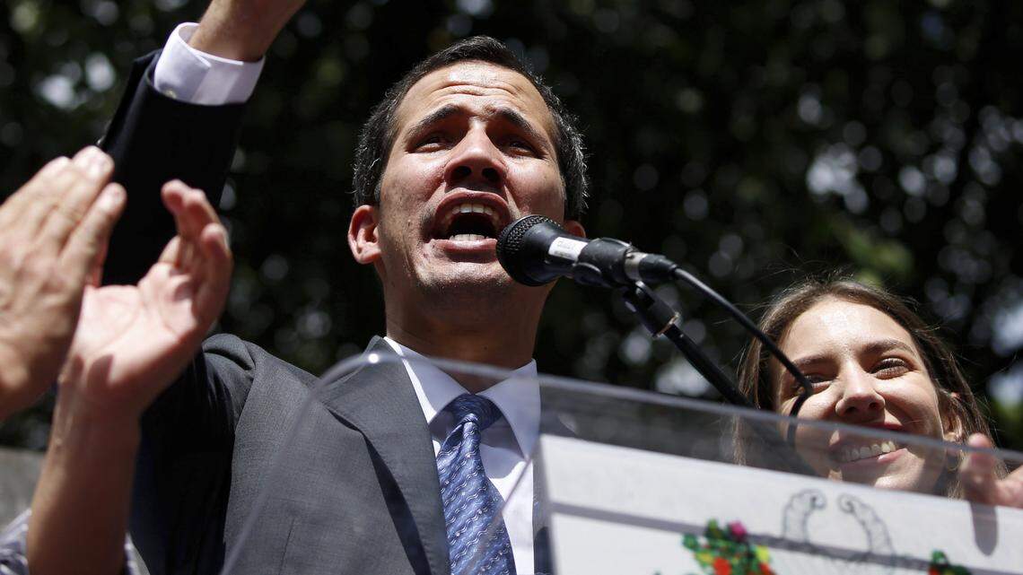 Juan Guaidó habla al pueblo venezolano el 25 de enero de 2019.