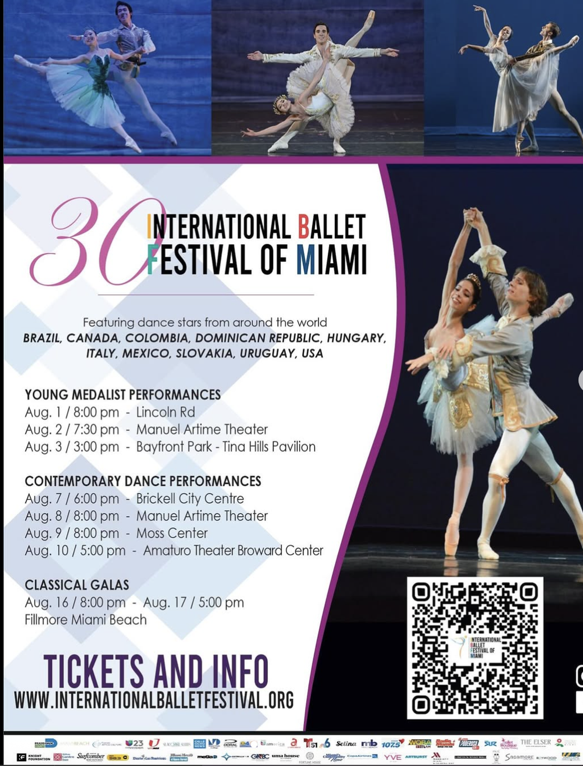 Hasta el 17 de agosto, el Festival Internacional de Ballet de Miami celebra su 30.ª edición con más de 100 bailarines principales de compañías de todo el mundo.