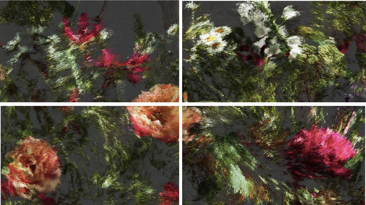 Stills from Effets de Soir #G005, four channel video. Courtesy of Quayola, Aorist, and Faena Art.