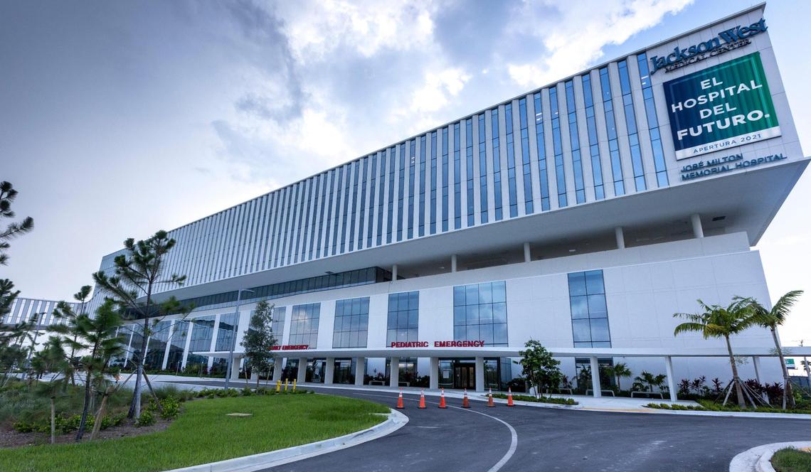 The entrance to the emergency room at the Jackson West Medical Center, Tuesday, July 27, 2021.