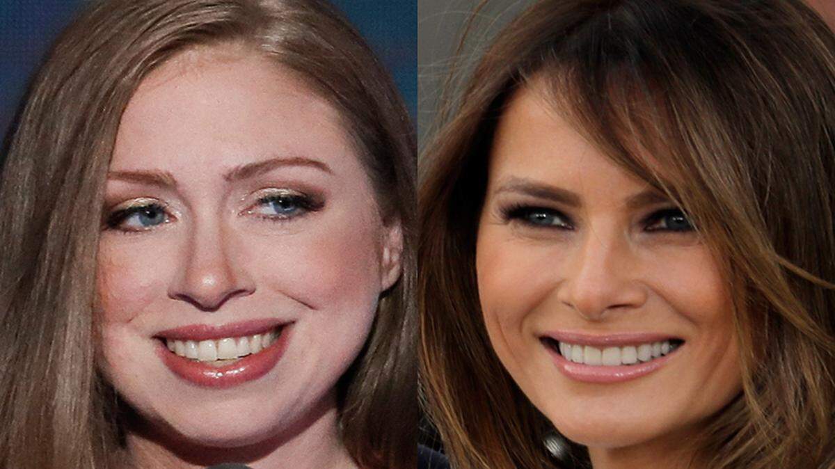 Combo de fotografías de Melania Trump y Chelsea Clinton.