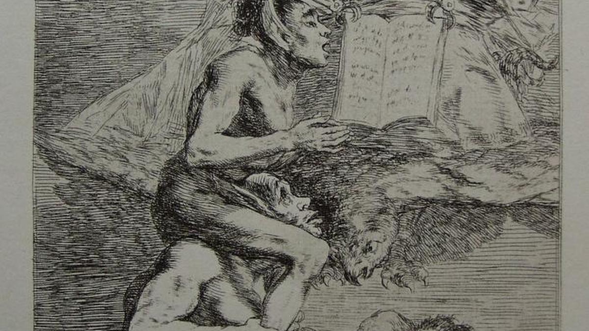 
‘Devota profesión’, grabado de Francisco de Goya.
