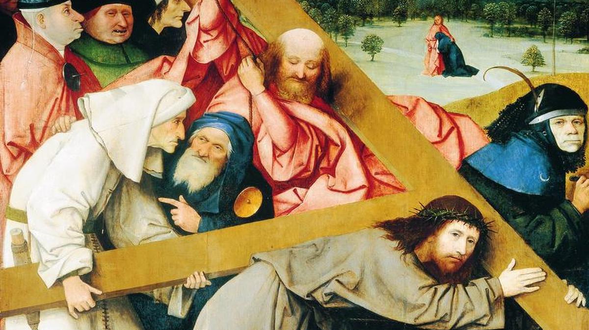 Pintura de Hieronymus Bosch (c. 1450-1516), Cristo cargando la Cruz.