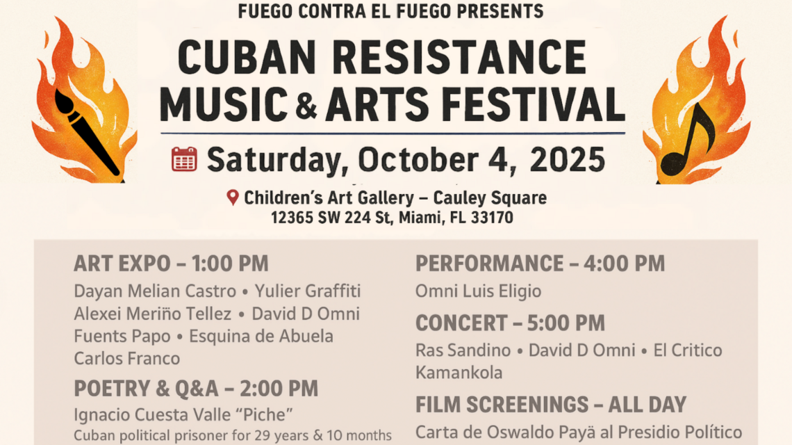 Festival de Música y Artes de la Resistencia Cubana en The Children’s Gallery de Cauley Square