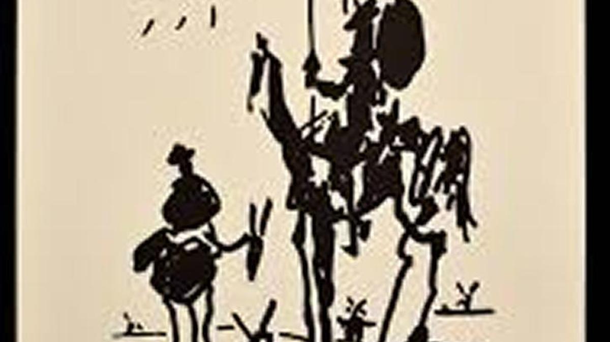 Dibujo de los personajes de Don Quijote de la Mancha, el Quijote y Sancho Panza.