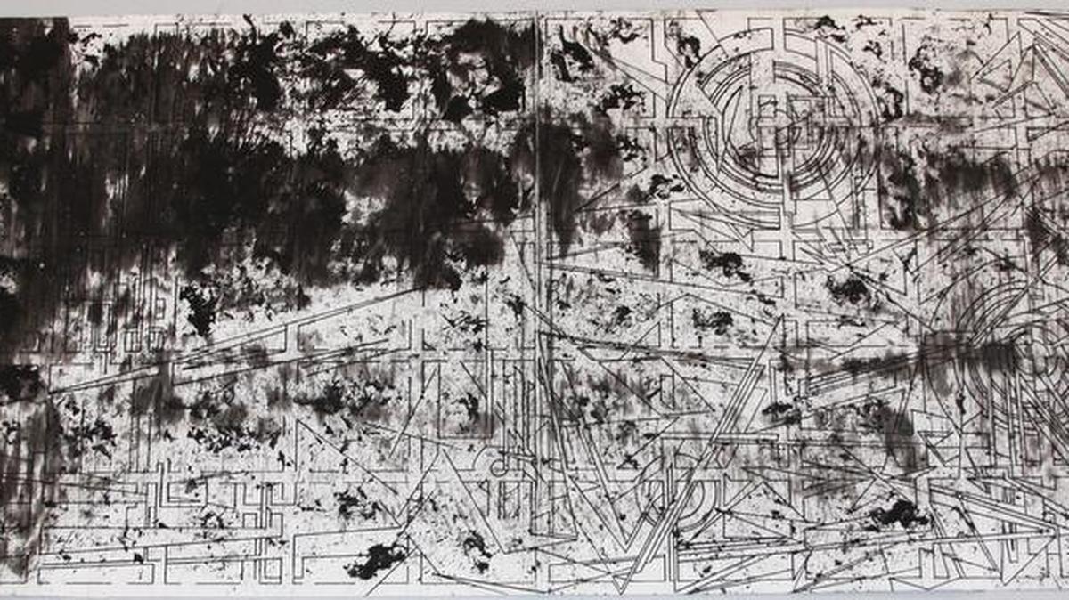 Imagen de una obra de Ramon Losa titulada "Who will stop the rain" que se expone a partir del próximo 3 de marzo en el Centro Cultural Español de Miami (CCEM) como parte de la exhibición "Delirious: Galveston-Madrid-Habana" de tres artistas "outsiders", una estadounidense, un cubano y un español, diagnosticados como enfermos mentales.