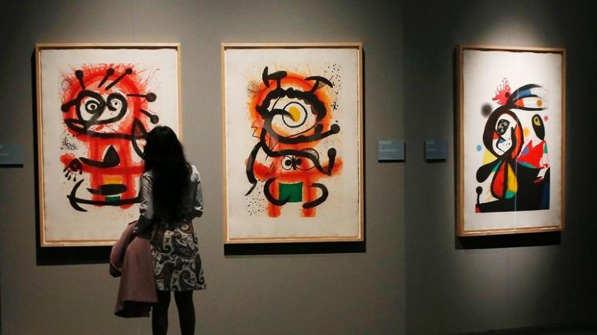 Varias de las piezas de Joan Miró que serán expuestas en el Palacio de Ajuda de Lisboa.