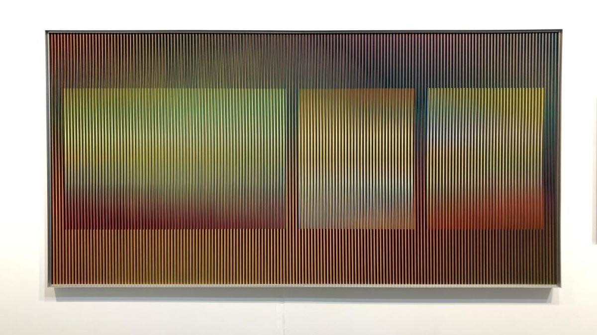 ‘Physichromie 1764’, 2012, de Carlos Cruz Diez. Crmografía y pigmentación en PVC, 90 x 180 cm.