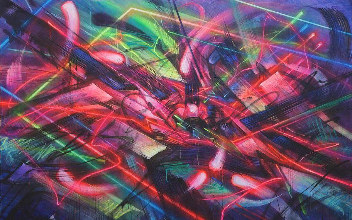 “Emergence”, obra reciente del artista callejero SABER, en el Museo del Graffiti en Miami.