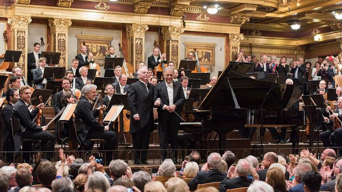 Daniel Barenboim y Zubin Mehta en la sala del Musikverein.