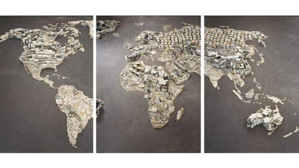 
‘WWW (World Map)’, de la serie ‘Pictures of Junk’, 2008.
