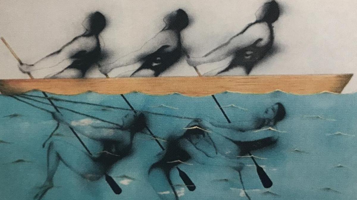 ‘Oposite Poles’, técnica mixta sobre papel, 29 x 41 pulgadas.