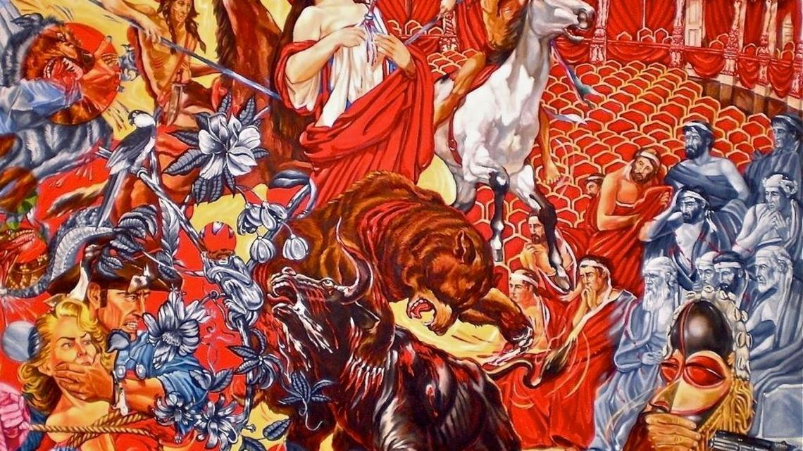 ‘The Triumph of Cuban Art’, de la serie ‘Crónicas de un artista cubano’, 2014, óleo sobre tela.