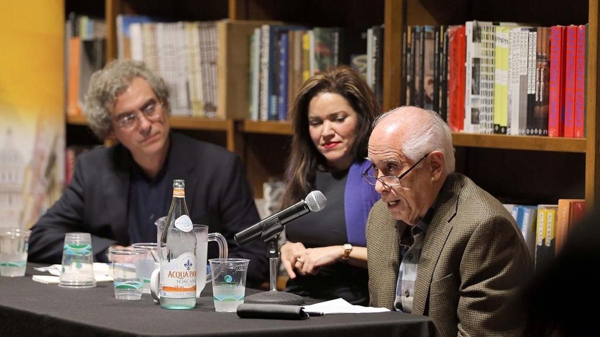Desde la izq.: Alejandro de la Fuente, Lillian Guerra y Carmelo Mesa Lago.