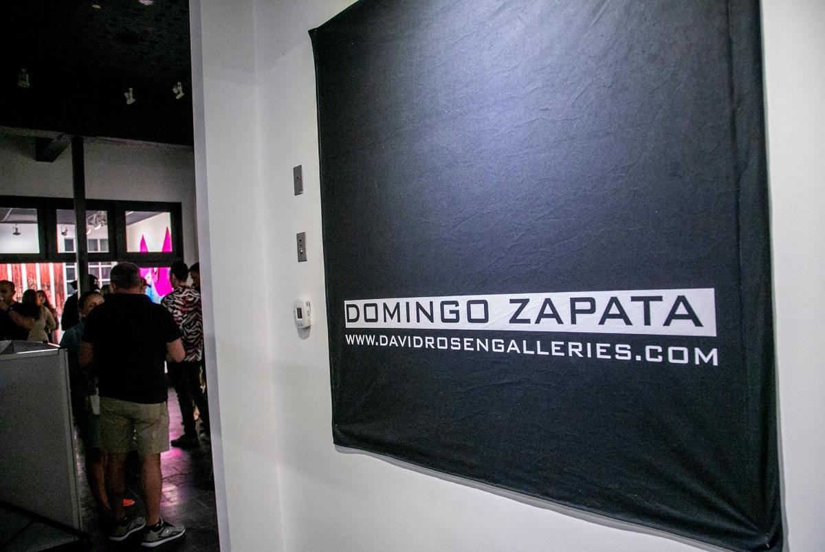 Miami Beach, Florida, December 2, 2021 - Entrance to the show at David Rosen Galleries. Spanish artists Domingo Zapata and Jacob Vilató were two of group of artists featured at a show at the David Rosen Galleries, 927 Lincoln Rd., Miami Beach.