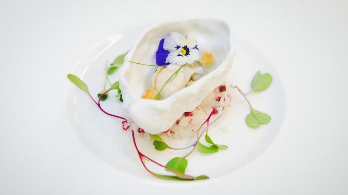 
‘Amuse Bouche’, entrante de ostras. 
