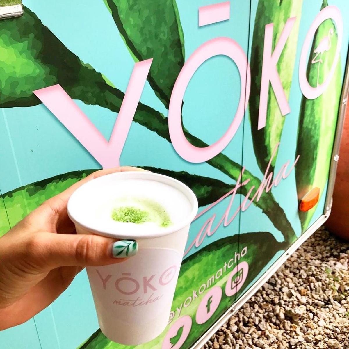 Matcha con Leche es una bebida de fusión latino-japonesa. Una especialidad de Yoko Matcha, un food truck en Wynwood Yard.