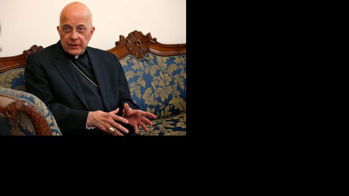 
El cardenal saliente, Francis George.


