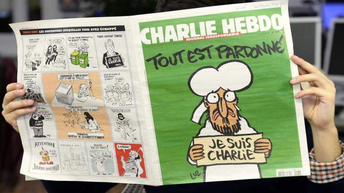
La edición más reciente de ‘Charlie Hebdo’ muestra al profeta Mahoma con la leyenda ‘Todo está perdonado’.
