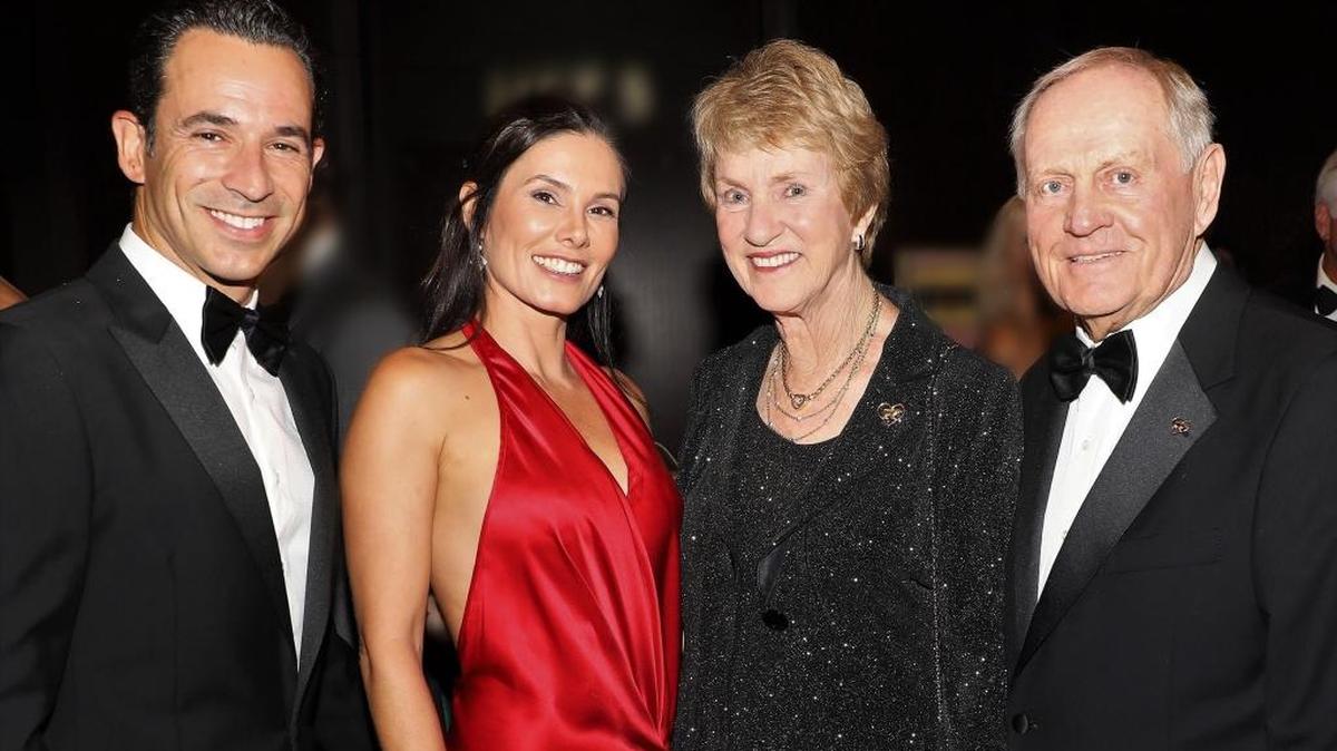 Helio Castroneves y Adriana Castroneves, Barbara y Jack Nicklaus.