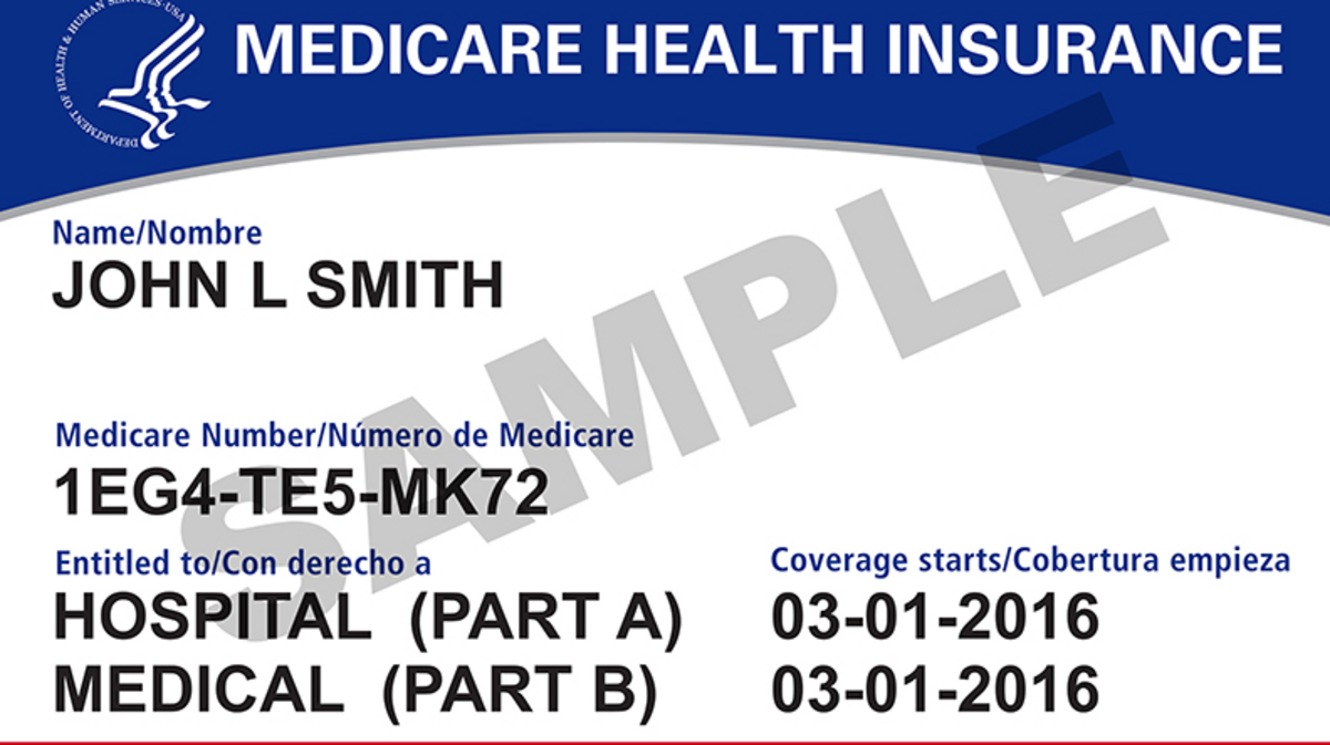 Ejemplo de la nueva tarjeta de Medicare.