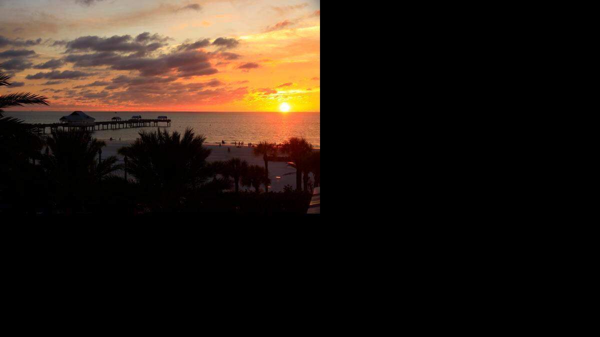 
Atardecer en la playa de Clearwater.
