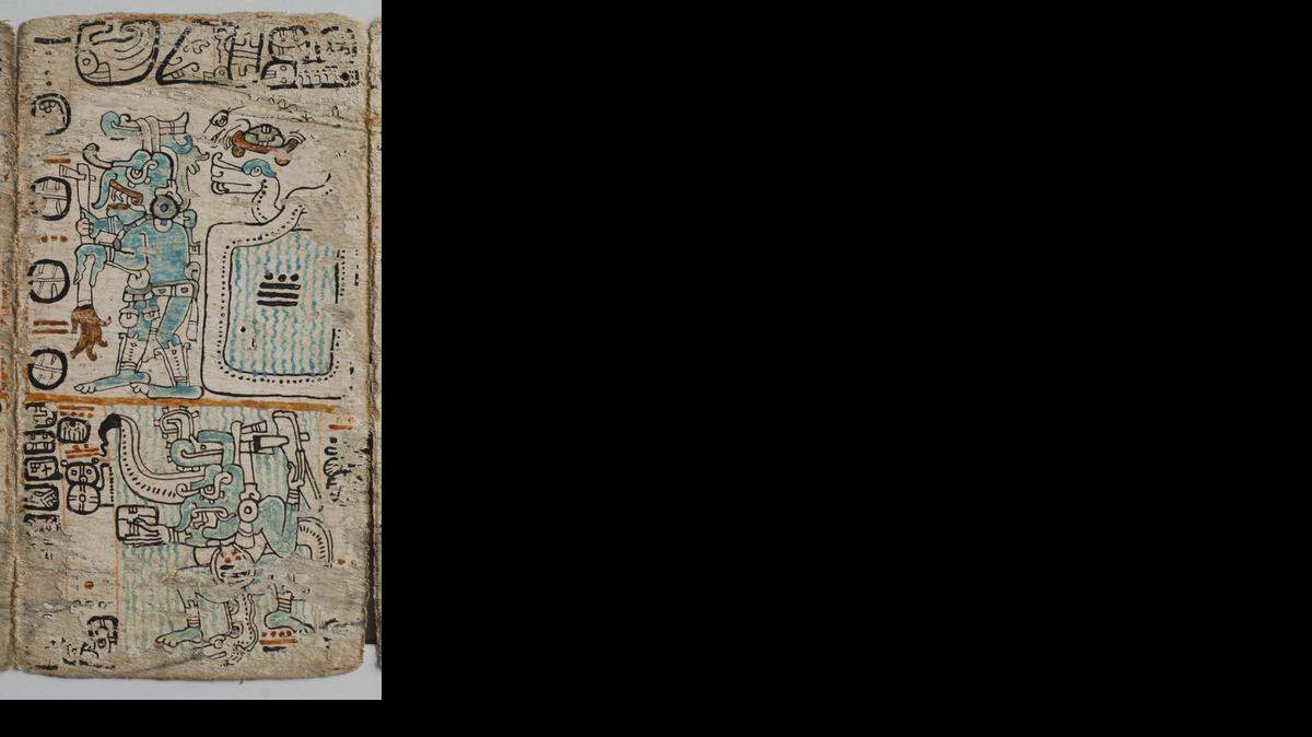 
‘Códice Trocortesiano’, uno de los tres códices rituales mayas prehispánicos que se conservan en la actualidad. Cultura Maya. México, 1250-1500
