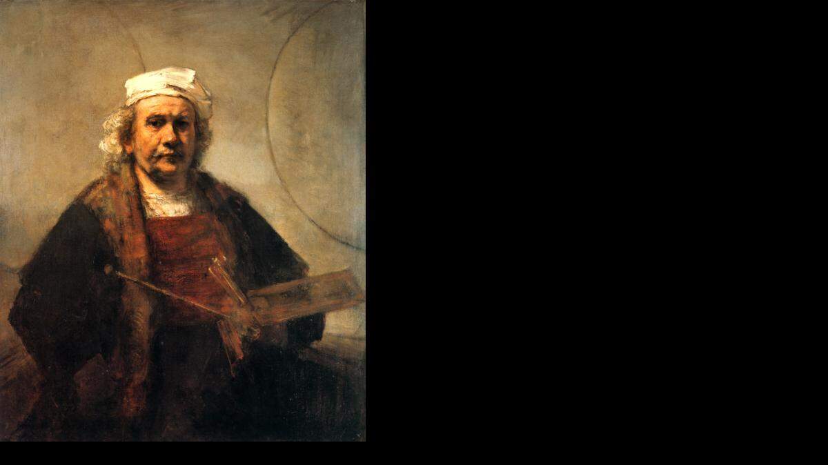 
‘Autorretrato con dos círculos’, 1665-69, de Rembrandt. En la National Gallery.
