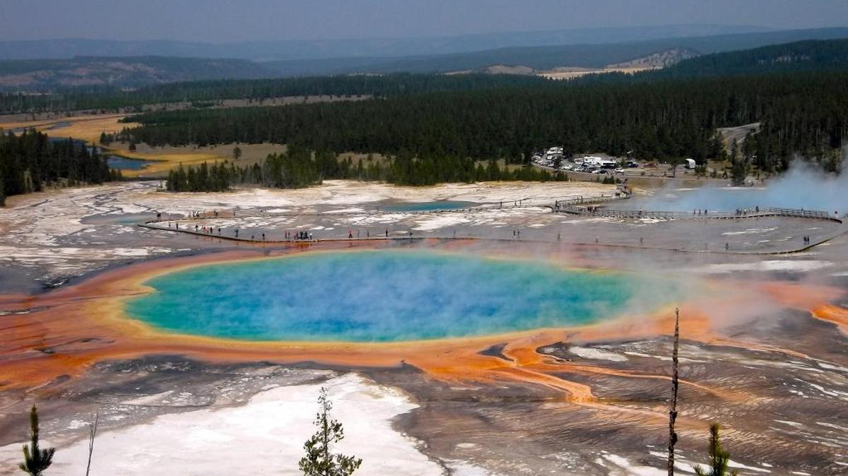 Grand Prismatic Spring del Parque Nacional Yellowstone, en Wyoming.