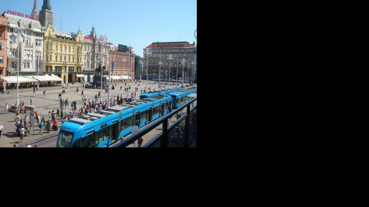 
El centro de Zagreb, Plaza de Ban Jelacic. 
